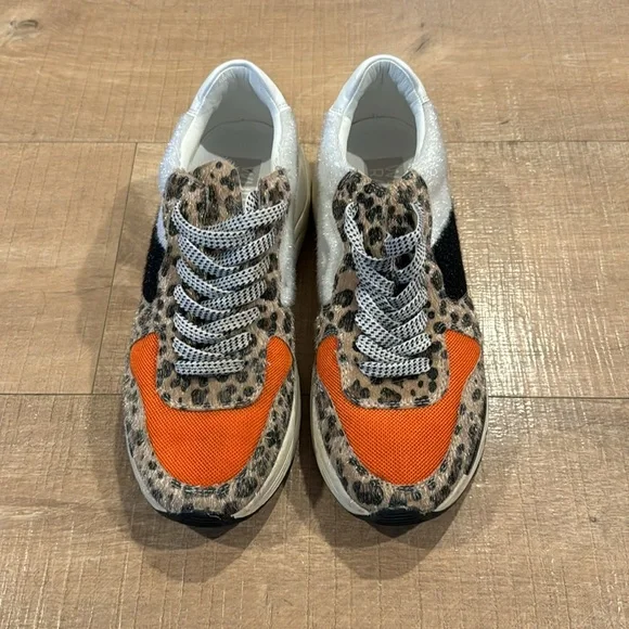 EUC White Raven Loyal Leopard Mixed Print Platform Sneaker Size 6 - Picture 3 of 7